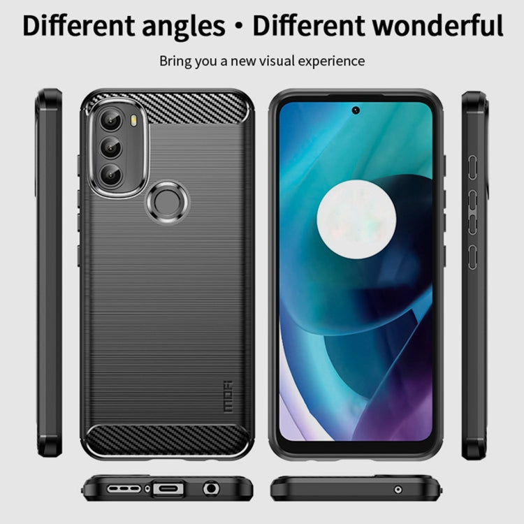 For Motorola Moto G71 5G MOFI Gentleness Brushed Carbon Fiber Soft TPU Case(Blue) - Motorola Cases by MOFI | Online Shopping South Africa | PMC Jewellery | Buy Now Pay Later Mobicred