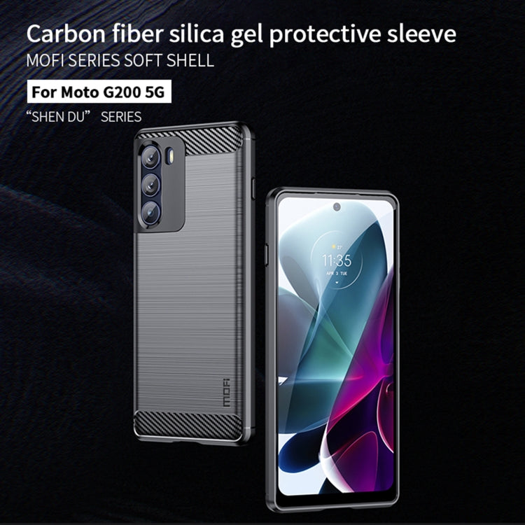 For Motorola Moto G200 5G / Edge S30 MOFI Gentleness Brushed Carbon Fiber Soft TPU Case(Gray) - Motorola Cases by MOFI | Online Shopping South Africa | PMC Jewellery