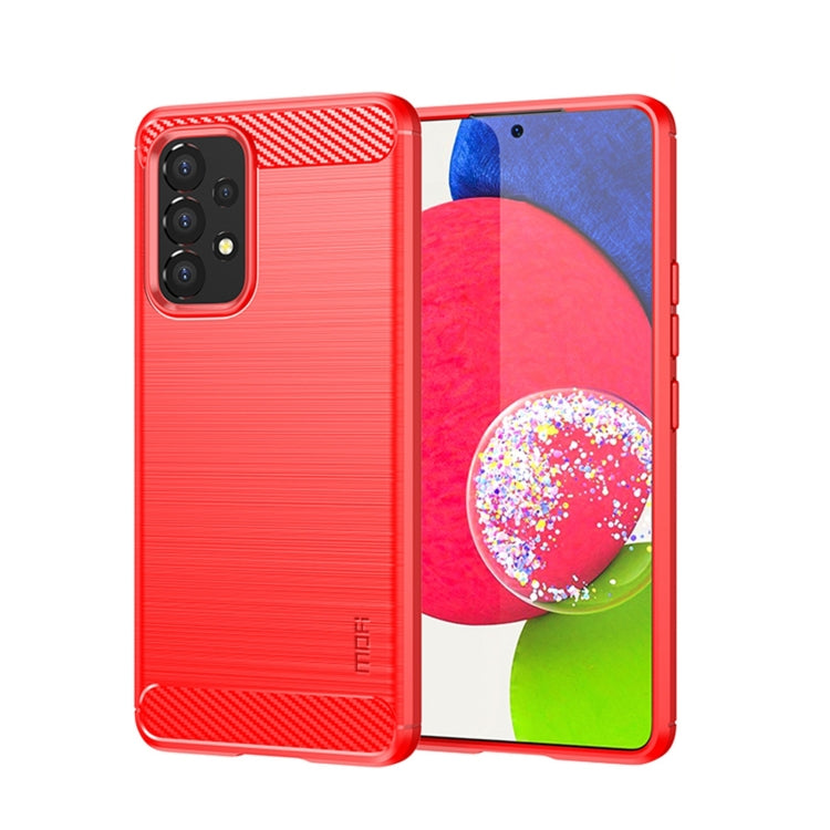 For Samsung Galaxy A53 5G MOFI Gentleness Brushed Carbon Fiber Soft TPU Case(Red) - Galaxy Phone Cases by MOFI | Online Shopping South Africa | PMC Jewellery