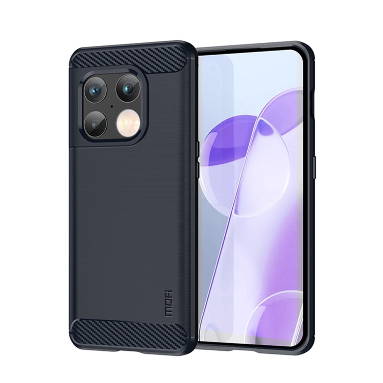 For OnePlus 10 Pro 5G MOFI Gentleness Brushed Carbon Fiber Soft TPU Case(Blue) - OnePlus Cases by MOFI | Online Shopping South Africa | PMC TechLife | Buy Now Pay Later Mobicred