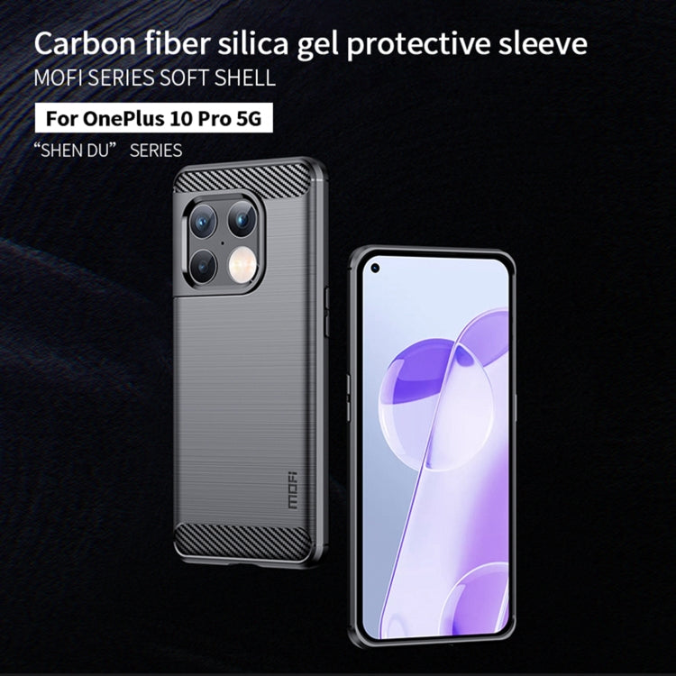 For OnePlus 10 Pro 5G MOFI Gentleness Brushed Carbon Fiber Soft TPU Case(Red) - free shipping - PMC TechLife - Order now!