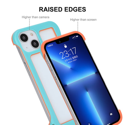 For iPhone 13 ENKAY Frameless Hollow PC Case + Glass Film(Blue) - iPhone 13 Cases by ENKAY | Online Shopping South Africa | PMC Jewellery | Buy Now Pay Later Mobicred