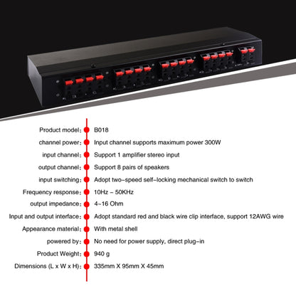 100W 1 In 8 Out Power Amplifier Box Distribute Switcher Loudspeaker -  by PMC Jewellery | Online Shopping South Africa | PMC Jewellery | Buy Now Pay Later Mobicred