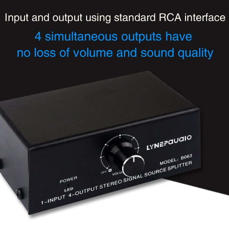 1 In 4 Out Audio Frequency Signal Distribute Device Non Consumption Output RCA Interface -  by PMC Jewellery | Online Shopping South Africa | PMC Jewellery | Buy Now Pay Later Mobicred