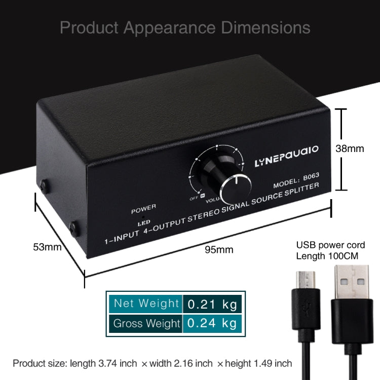 1 In 4 Out Audio Frequency Signal Distribute Device Non Consumption Output RCA Interface -  by PMC Jewellery | Online Shopping South Africa | PMC Jewellery | Buy Now Pay Later Mobicred