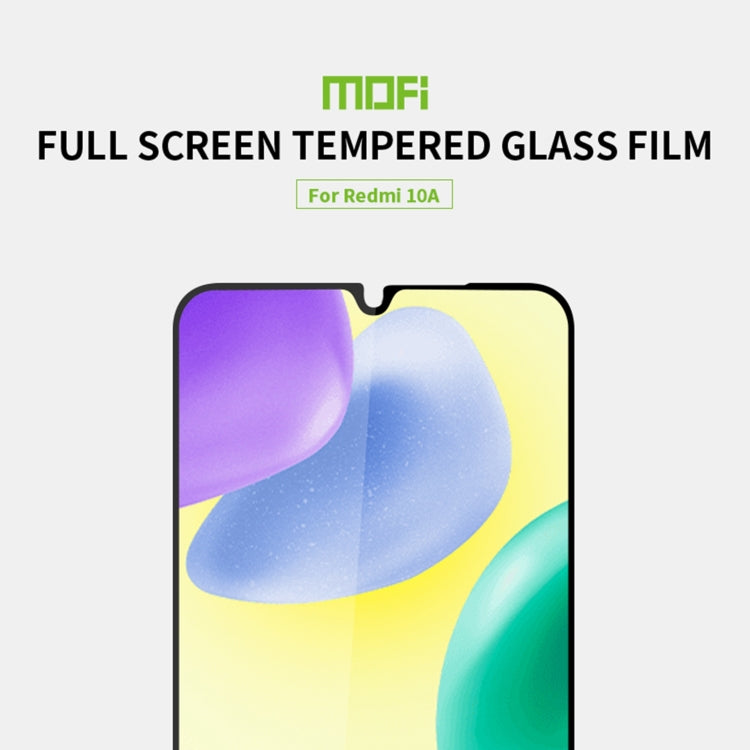 For Xiaomi Redmi 10A MOFI 9H 2.5D Full Screen Tempered Glass Film(Black) -  by MOFI | Online Shopping South Africa | PMC Jewellery