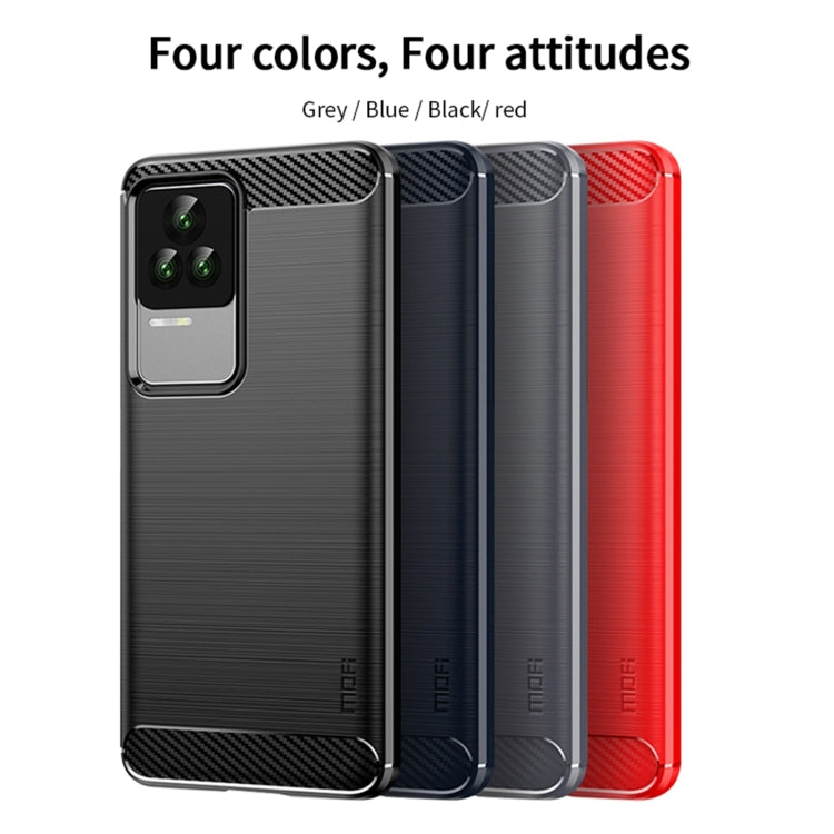 For Xiaomi Redmi K50 / K50 Pro MOFI Gentleness Brushed Carbon Fiber Soft TPU Case(Gray) - Xiaomi Cases by MOFI | Online Shopping South Africa | PMC Jewellery