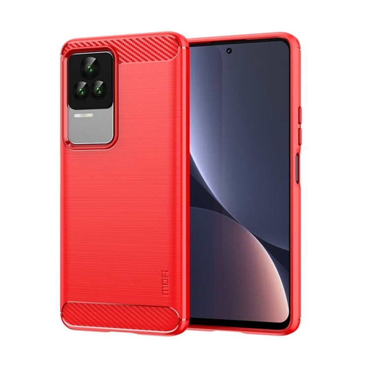 For Xiaomi Redmi K50 / K50 Pro MOFI Gentleness Brushed Carbon Fiber Soft TPU Case(Red) - Xiaomi Cases by MOFI | Online Shopping South Africa | PMC Jewellery