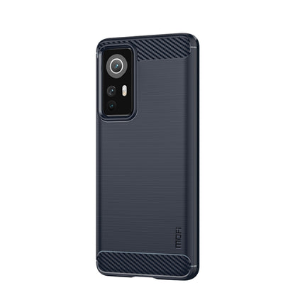 For Xiaomi 12 / 12X MOFI Gentleness Brushed Carbon Fiber Soft TPU Case(Blue) - Xiaomi Cases by MOFI | Online Shopping South Africa | PMC Jewellery | Buy Now Pay Later Mobicred