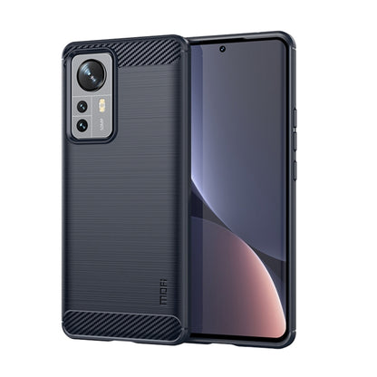 For Xiaomi 12 Pro MOFI Gentleness Brushed Carbon Fiber Soft TPU Case(Blue) - Xiaomi Cases by MOFI | Online Shopping South Africa | PMC Jewellery | Buy Now Pay Later Mobicred