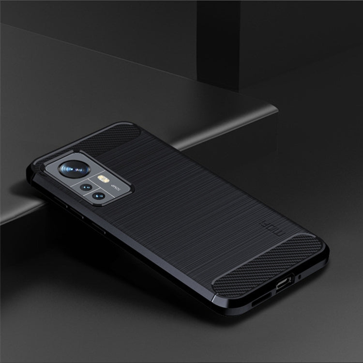 For Xiaomi 12 Pro MOFI Gentleness Brushed Carbon Fiber Soft TPU Case(Blue) - Xiaomi Cases by MOFI | Online Shopping South Africa | PMC Jewellery | Buy Now Pay Later Mobicred