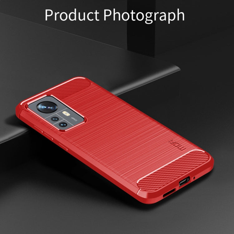 For Xiaomi 12 Pro MOFI Gentleness Brushed Carbon Fiber Soft TPU Case(Red) - Xiaomi Cases by MOFI | Online Shopping South Africa | PMC Jewellery