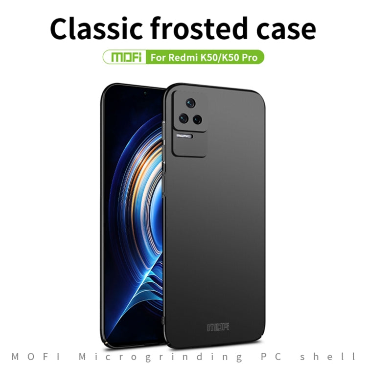 For Xiaomi Redmi K50 / K50 Pro MOFI Frosted PC Ultra-thin Hard  Phone Case(Gold) - Xiaomi Cases by MOFI | Online Shopping South Africa | PMC Jewellery