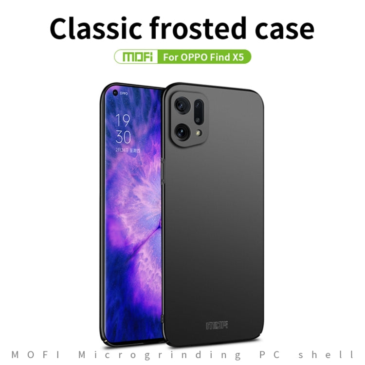 For OPPO Find X5 MOFI Frosted PC Ultra-thin Hard Case(Blue) - OPPO Cases by MOFI | Online Shopping South Africa | PMC TechLife | Buy Now Pay Later Mobicred