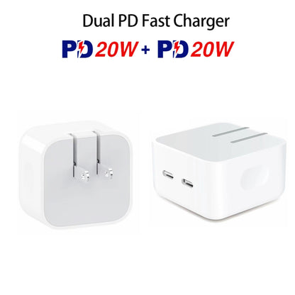 SDC-40W Dual PD USB-C / Type-C Charger for iPhone / iPad Series, US Plug - USB Charger by PMC Jewellery | Online Shopping South Africa | PMC Jewellery | Buy Now Pay Later Mobicred