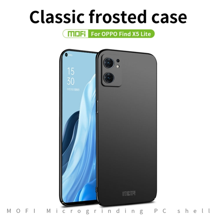 For OPPO Find X5 MOFI Frosted PC Ultra-thin Hard Case(Gold) - OPPO Cases by MOFI | Online Shopping South Africa | PMC TechLife | Buy Now Pay Later Mobicred