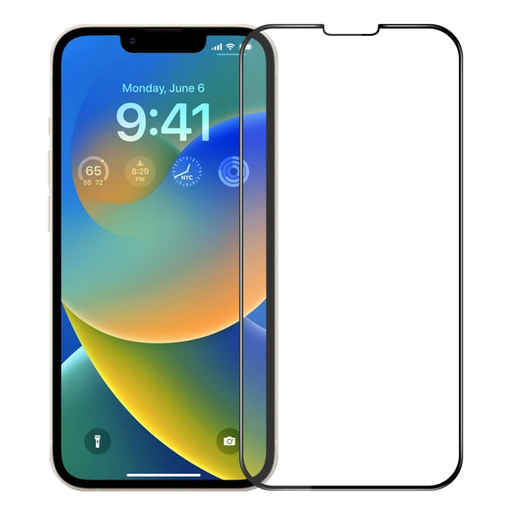 For iPhone 14 MOFI 9H 3D Explosion-proof Curved Screen Tempered Glass Film(Black) - iPhone 14 Tempered Glass by MOFI | Online Shopping South Africa | PMC TechLife