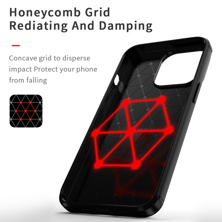 For iPhone 14 Pro MOFI Gentleness Brushed Texture Carbon Fiber TPU Phone Case (Red) - iPhone 14 Pro Cases by MOFI | Online Shopping South Africa | PMC TechLife | Buy Now Pay Later Mobicred