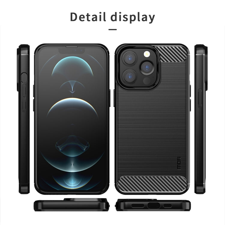 For iPhone 14 Pro Max MOFI Gentleness Brushed Texture Carbon Fiber TPU Phone Case (Gray) - iPhone 14 Pro Max Cases by MOFI | Online Shopping South Africa | PMC TechLife