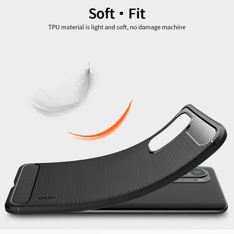 For Xiaomi Redmi Note 11T Pro 5G / 11T Pro Plus 5G MOFI Gentleness Series Brushed Texture Carbon Fiber Soft TPU Case(Black) -  by MOFI | Online Shopping South Africa | PMC Jewellery