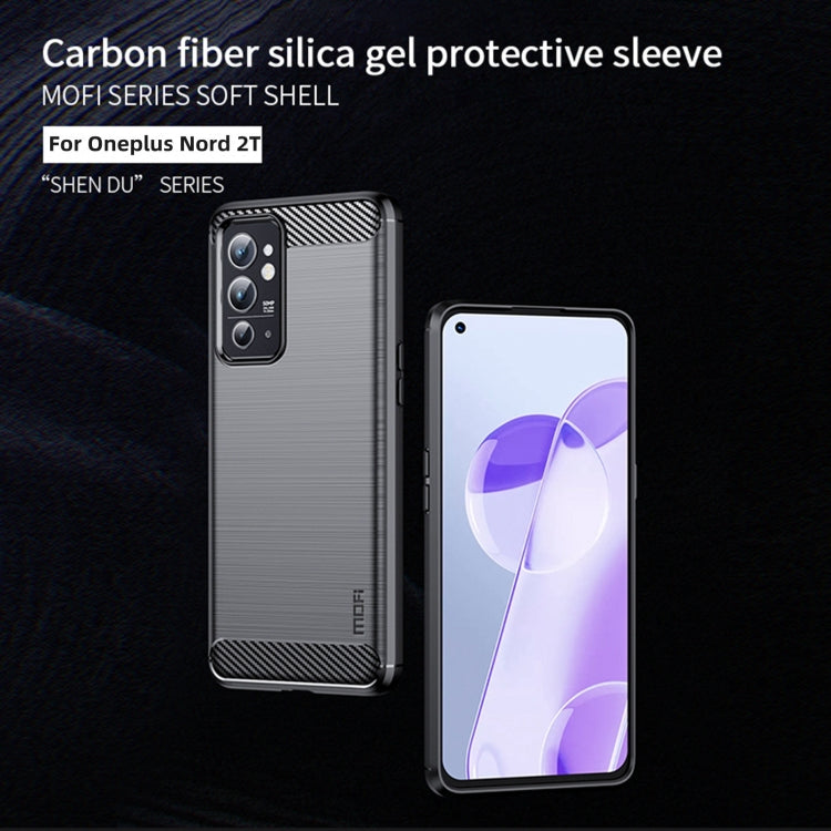 For OnePlus Nord 2T MOFI Gentleness Series Brushed Texture Carbon Fiber Soft TPU Case(Blue) - OnePlus Cases by MOFI | Online Shopping South Africa | PMC Jewellery