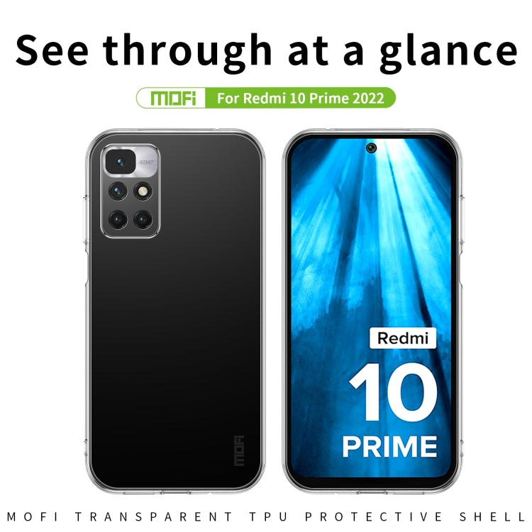 For Xiaomi Redmi 10 Prime 2022 MOFI Ming Series Ultra-thin TPU Phone Case(Transparent) - Xiaomi Cases by MOFI | Online Shopping South Africa | PMC Jewellery