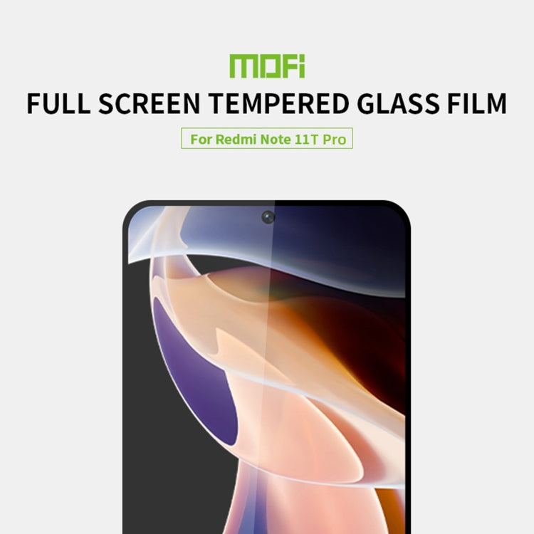 For Xiaomi Redmi Note 11T Pro MOFI 9H 2.5D Full Screen Tempered Glass Film(Black) -  by MOFI | Online Shopping South Africa | PMC Jewellery