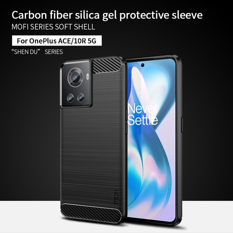 For OnePlus Ace / 10R 5G MOFI Gentleness Series Brushed Texture Carbon Fiber Soft TPU Case(Black) - OnePlus Cases by MOFI | Online Shopping South Africa | PMC Jewellery