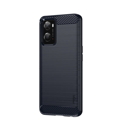 For OPPO A57 4G / A57 5G / A77 5G  MOFI Gentleness Series Brushed Texture Carbon Fiber Soft TPU Case(Blue) -  by MOFI | Online Shopping South Africa | PMC Jewellery