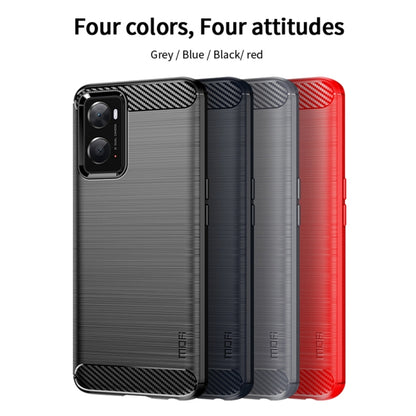 For OPPO A57 4G / A57 5G / A77 5G  MOFI Gentleness Series Brushed Texture Carbon Fiber Soft TPU Case(Red) -  by MOFI | Online Shopping South Africa | PMC Jewellery