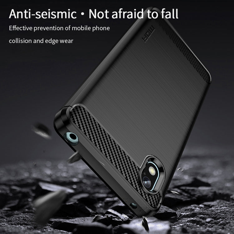 For Sony Xperia Ace 3 MOFI Gentleness Brushed Carbon Fiber Soft TPU Case(Blue) - Sony Cases by MOFI | Online Shopping South Africa | PMC Jewellery