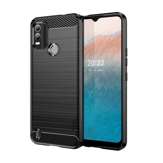 For Nokia C21 Plus MOFI Gentleness Brushed Carbon Fiber Soft TPU Case(Black) - Nokia Cases by MOFI | Online Shopping South Africa | PMC Jewellery | Buy Now Pay Later Mobicred