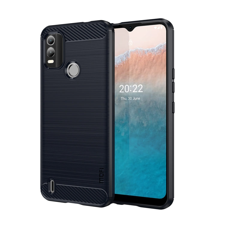 For Nokia C21 Plus MOFI Gentleness Brushed Carbon Fiber Soft TPU Case(Blue) - Nokia Cases by MOFI | Online Shopping South Africa | PMC TechLife | Buy Now Pay Later Mobicred