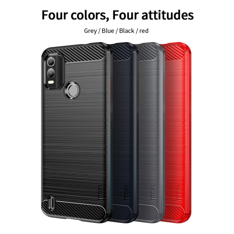 For Nokia C21 Plus MOFI Gentleness Brushed Carbon Fiber Soft TPU Case(Blue) - Nokia Cases by MOFI | Online Shopping South Africa | PMC TechLife | Buy Now Pay Later Mobicred