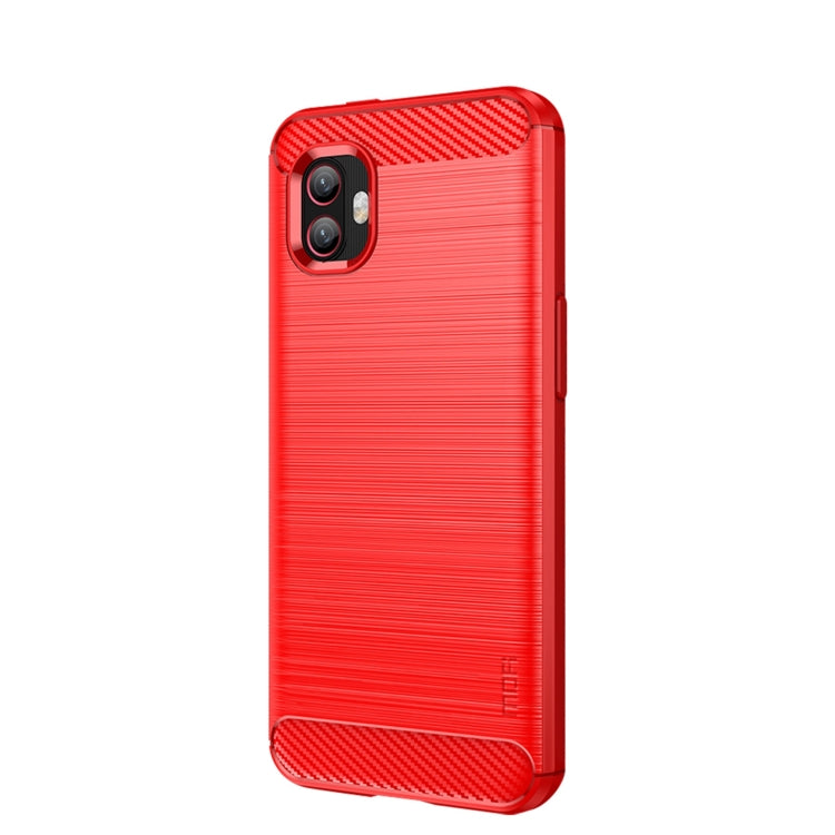 For Samsung Galaxy Xcover6 Pro / Xcover Pro 2 MOFI Gentleness Brushed Carbon Fiber Soft TPU Case(Red) -  by MOFI | Online Shopping South Africa | PMC Jewellery