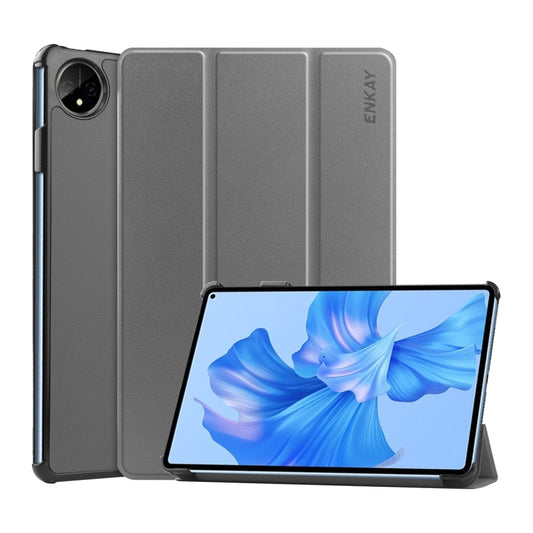 For Huawei MatePad Pro 11 2022 ENKAY Plastic Back Cover Smart Leather Stand Case(Grey) - Huawei by ENKAY | Online Shopping South Africa | PMC Jewellery | Buy Now Pay Later Mobicred