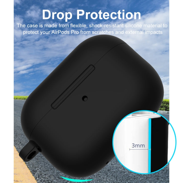 For Apple AirPods Pro 2 2022 ENKAY Thickened Silicone Protective Case with Keychain(Black) - free shipping - PMC Jewellery - Order now!