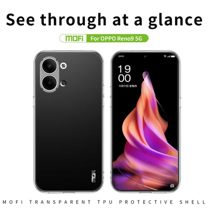 For OPPO Reno9 / Reno9 Pro 5G MOFI Ming Series Ultra-thin TPU Phone Case(Transparent) - OPPO Cases by MOFI | Online Shopping South Africa | PMC Jewellery