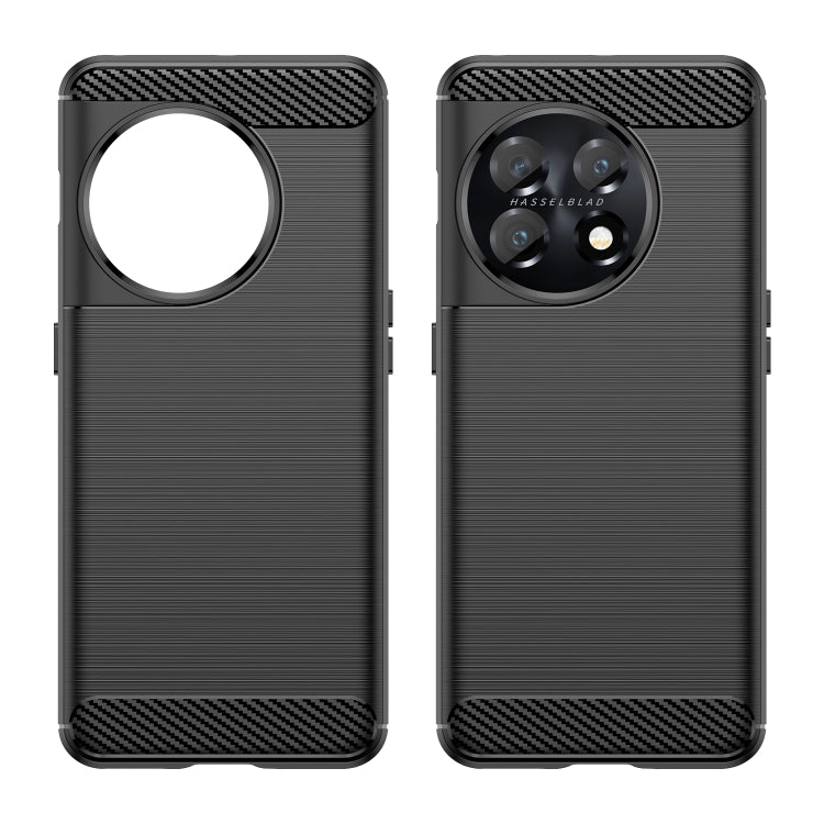 For OnePlus 11 5G Brushed Texture Carbon Fiber TPU Phone Case(Black) - OnePlus Cases by PMC Jewellery | Online Shopping South Africa | PMC Jewellery | Buy Now Pay Later Mobicred