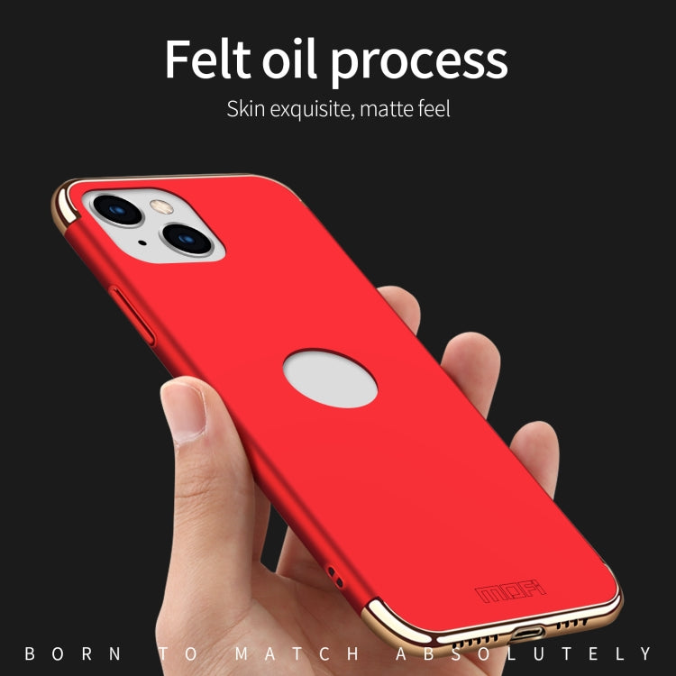 For iPhone 14 Plus MOFI Yatun Series 3 in 1 Stitching PC Phone Case(Blue) - iPhone 14 Plus Cases by MOFI | Online Shopping South Africa | PMC TechLife