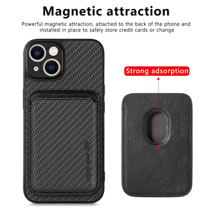 For iPhone 14 Pro Max Carbon Fiber Leather Card Magsafe Magnetic Phone Case(Black) - iPhone 14 Pro Max Cases by PMC Jewellery | Online Shopping South Africa | PMC Jewellery