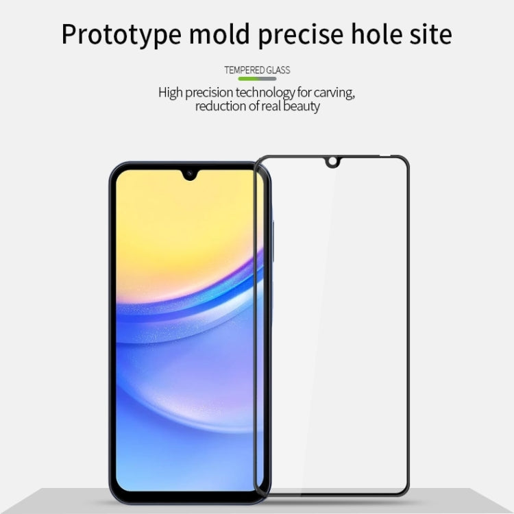 For Samsung Galaxy A15 MOFI 9H 3D Explosion-proof Curved Screen Tempered Glass Film(Black) - Galaxy Tempered Glass by MOFI | Online Shopping South Africa | PMC Jewellery