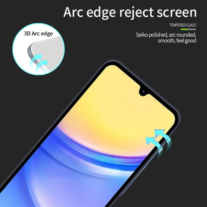 For Samsung Galaxy A15 MOFI 9H 3D Explosion-proof Curved Screen Tempered Glass Film(Black) - Galaxy Tempered Glass by MOFI | Online Shopping South Africa | PMC Jewellery