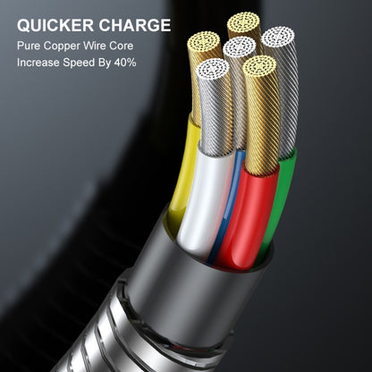 ENKAY ENK-CB128 PD 27W Type-C to 8 Pin Carbon Steel Hose Spring Fast Charging Data Cable, Length:2m(Silver) - 2 in 1 Cable by ENKAY | Online Shopping South Africa | PMC Jewellery | Buy Now Pay Later Mobicred