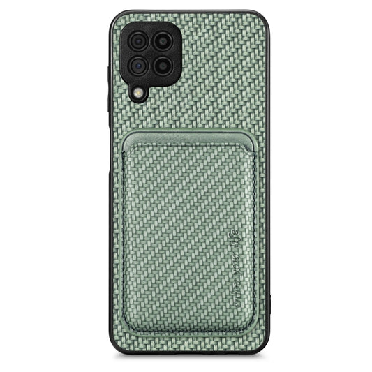 For Samsung Galaxy A22 4G Carbon Fiber Leather Card Magsafe Magnetic Phone Case(Green) - Galaxy Phone Cases by PMC Jewellery | Online Shopping South Africa | PMC Jewellery