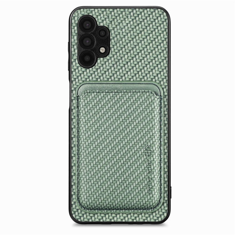 For Samsung Galaxy A32 5G Carbon Fiber Leather Card Magsafe Magnetic Phone Case(Green) - Galaxy Phone Cases by PMC Jewellery | Online Shopping South Africa | PMC Jewellery