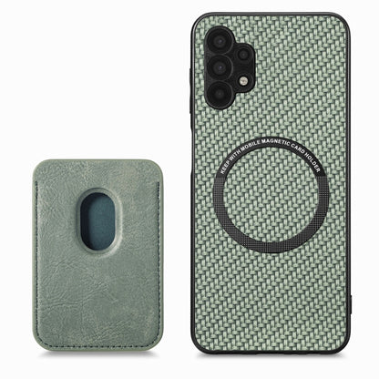 For Samsung Galaxy A32 5G Carbon Fiber Leather Card Magsafe Magnetic Phone Case(Green) - Galaxy Phone Cases by PMC Jewellery | Online Shopping South Africa | PMC Jewellery