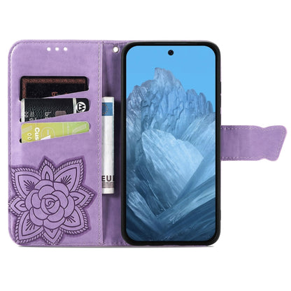 For Google Pixel 9 Butterfly Love Flower Embossed Leather Phone Case(Light Purple) - Google Cases by PMC Jewellery | Online Shopping South Africa | PMC Jewellery | Buy Now Pay Later Mobicred