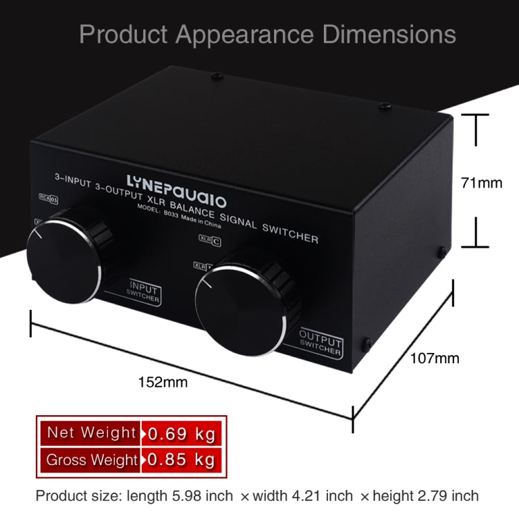 B033 3 Input To 3 Output Fully Balanced XLR Signal Passive Stereo Selector Switch Switcher -  by PMC TechLife | Online Shopping South Africa | PMC TechLife | Buy Now Pay Later Mobicred