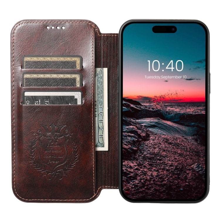 For iPhone 14 Suteni J05 Leather Magnetic Magsafe Phone Case(Brown) - iPhone 14 Cases by Suteni | Online Shopping South Africa | PMC Jewellery | Buy Now Pay Later Mobicred